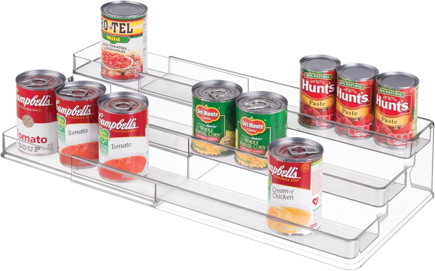 iDesign Linus Plastic Expandable MultiLevel Spice Rack, 3Tiered