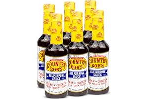 Country Bob's All Purpose Sauce - Tangy Sweet Savory, Grilling, Dipping, Marinating, Enhances Meat, Veggies, Fish, 1968 Recipe, 13oz (Pack of 6)