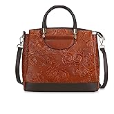 Crossbody Bag For Women Leather Shoulder Bag Purse and Handbag Tote Bag Medium Satchel Vintage Embossing Pattern