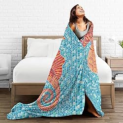 Duduho Seahorse Bed Blanket Ultra Soft Ocean Theme