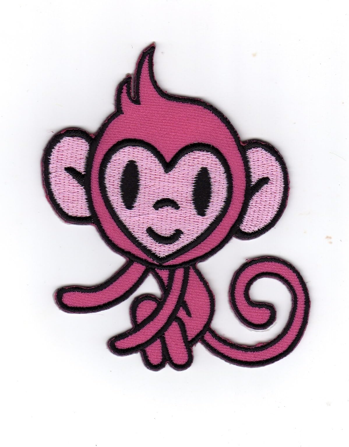 Iron on Patch Embroidered Patches Application Monkey Cute Pink