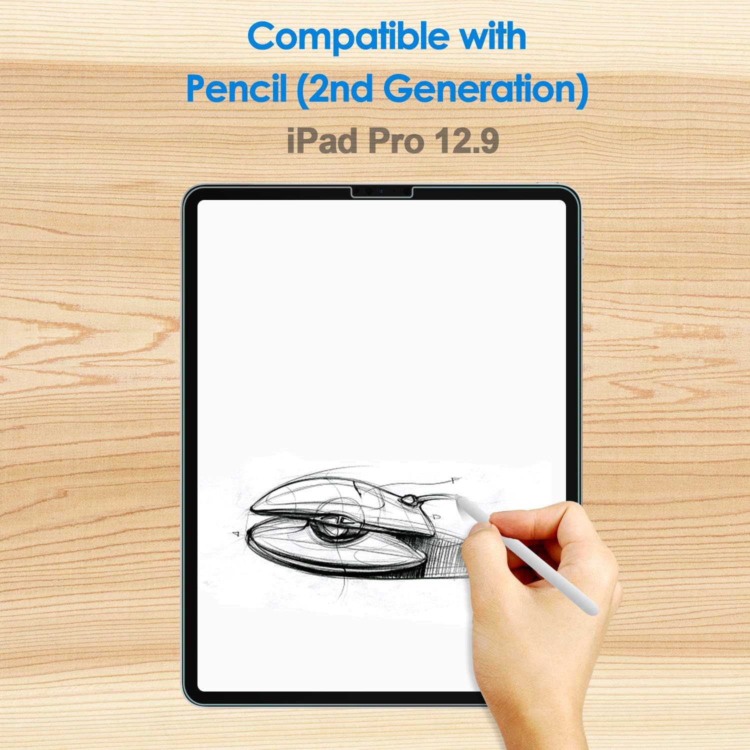 JETech Screen Protector for iPad Pro 12.9-Inch (2020 and 2018 Model, Edge to Edge Liquid Retina Display), Face ID Compatible, Tempered Glass Film: Computers & Accessories