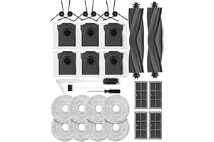 IROBACC 29 PCS Replacement Part for Dreame X40Ultra /L40 Ultra/X40 Master/Mova P50 Pro Ultra/Mova P10 Pro Ultra Vacuum Cleaner,2 Rubber Main Brush,8 Mop Pads,6 Activated Carbon Dust Bag,4 Carbon Filters