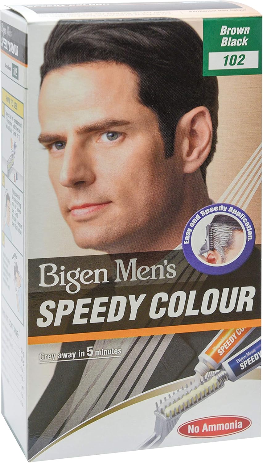 Bigen Men’s Speedy Colour - 102 - Brown Black, 1 g (Pack of 1)