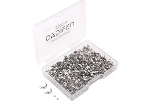 DADIFEN 304 Stainless Steel Crimp Beads 2.0mm and End Caps 4x8mm Set 200pcs for Jewelry DIY Making and Repairing
