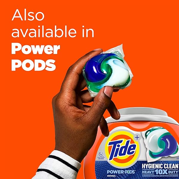 TIDE HYGIENIC CLEAN HEAVY 10X DUTY POWER PODS LAUNDRY DETERGENT PACS, SPRING MEADOW, 63 COUNT, FOR VISIBLE AND INVISIBLE DIRT
