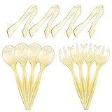 Supernal 72 pcs Plastic Serving Utensils, Gold