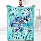 Aimego Sea Turtle Blanket Gifts for Women Men Kids Boys Girls Ocean Animal Turtle Lovers Bedroom Living Room Decor Soft Plush Cozy Bed Couch Fleece Throw Blanket 50"x60"
