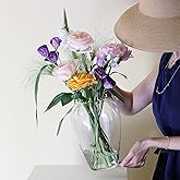 10 Inch Large Glass Vase for Centerpieces,Modern Clear Tall Vase Decorative for Flower,Home Decor,Wedding,Living Room,Dining Table, Office,Entryway, Shelf, Birthday, Housewarming Gift