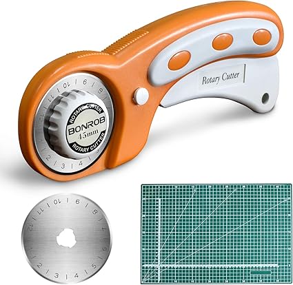 Bonro Bo005 Rolmes Stoffen Snijder Met Beschermingsmechanisme En 6 Reservemesjes Het Scherpe Ronde Mes Rolmes Snijdt Altijd Gemakkelijk En Nauwkeurig Amazon Nl