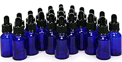 24, Cobalt blue, 15 ml (1/2 oz) Glass Bottles, with