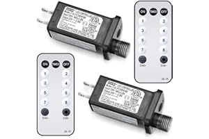 MOUKEREN 2 Pcs 8 Mode LED Light Transformer Class 2 Power Supply LED Controller IP44 Waterproof Low Voltage Transformer US Plug Adapter Replacement for Christmas String Light (24v7.2w)