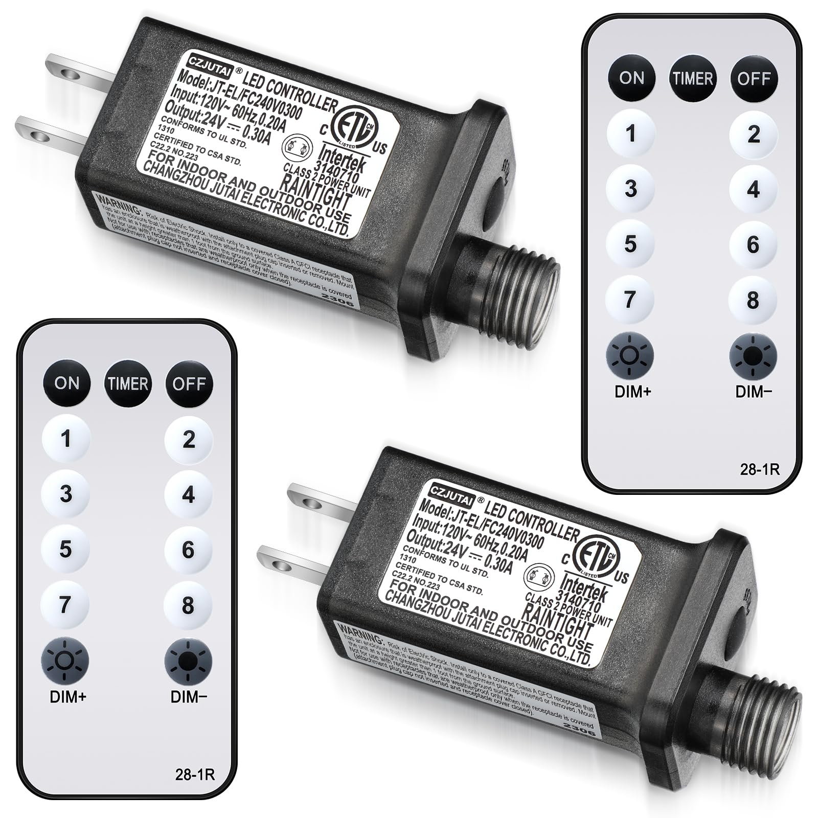 2 Pcs 8 Mode LED Light Transformer Class 2 Power
