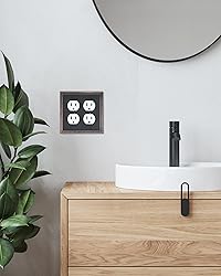 TREEWELL 2-Pack Double Duplex Outlet Cover, Aged