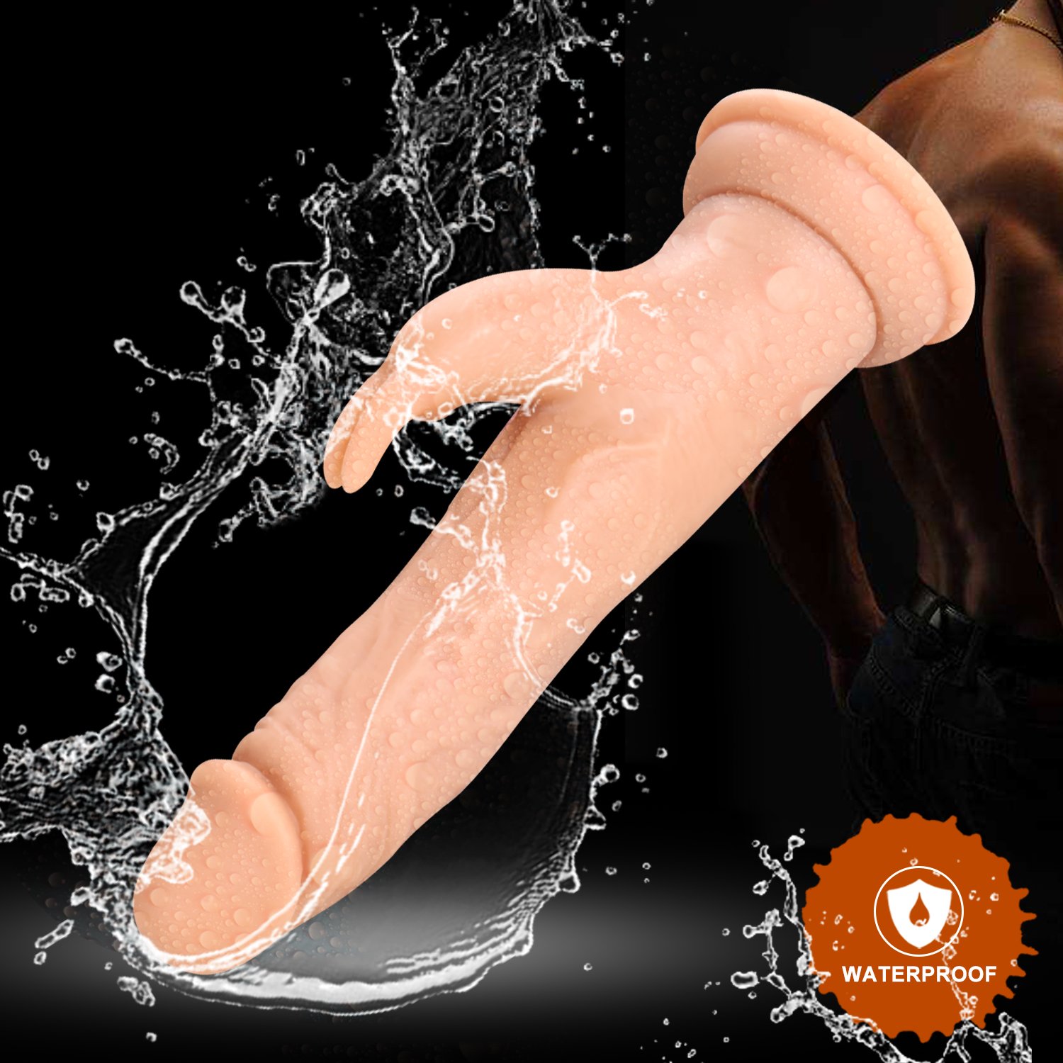 Dildo Vibrator, Louviva realistischer Vibrator, medizinisches Silikon, Rabbit Virbrator Dual Motor, G-Punkt und Klitrios Stimulation, 100% Wasserdicht