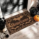 BTPIEL Halloween Door Mat, Dark Bat Gothic Unwelcome Door Mat for Porch | 17