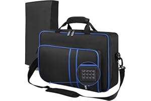 Cownmca Carrying Case with Dust Cover for PS5 Console, Travel Carry Case Bag for Playstation 5 (Disc & Digital Edition) Holds Controllers, Headphones, Game cards and Other Accessories, Black