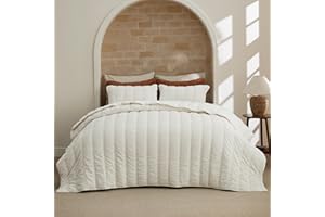 Bedsure Luxury Velvet King Size Quilt - Lightweight Velvet King Comforter Set, Oversized Corduroy Bedspread Coverlet Winter Bedding Set, Pet-Friendly, Tear-Resistant, Ultra-Soft, 106"x96", Ivory