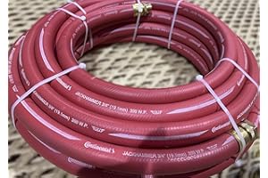 Con Forms 300psi Heavy Duty 3/4" x 50ft Continental Red Industrial Water Hose Standard GHT Fittings Concrete Pump Ready Mix Washout Hose