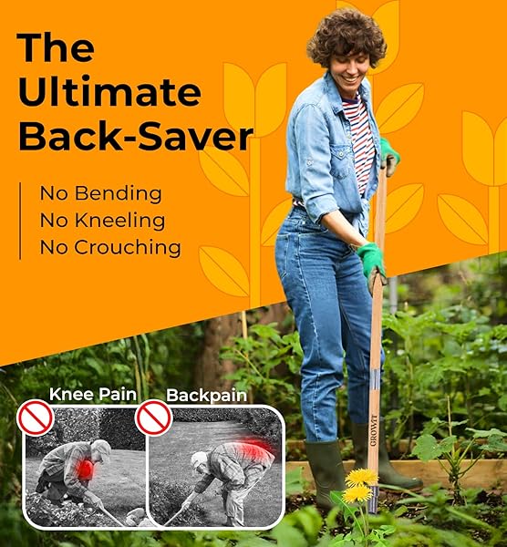 CRAFT911 STAND UP WEED PULLER TOOL WITH LONG HANDLE – DANDELION WEEDING TOOL, NO MORE BENDING