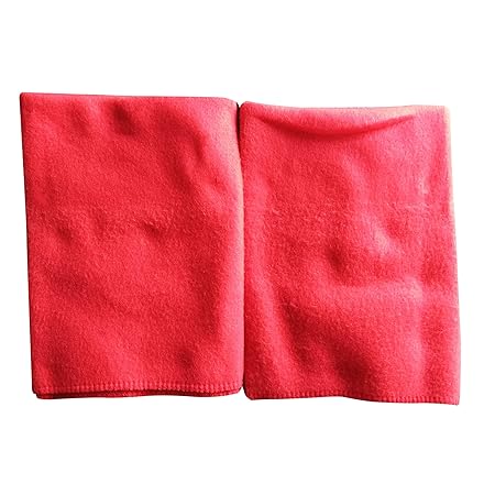 Feliz Set of 2 red Coloured 100% Cotton Duster Cleaner Wipes for Laptop, car, Kitchen Size 45 x 45 cm