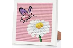 Butterfly Cross Stitch Kits, Daisy Cross Stitch Kits For Adults, Stamped Cross Stitch Kits For Beginners with Framed,Full 11C