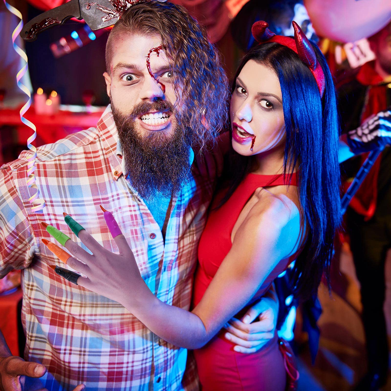 50 Pcs Finger Pointers for Kids Reading Multicolor Witch Fingers, Finger Nail Covers for Kindergarteners Young Readers Masquerade Cosplay Costume Party Decorations