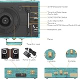 Trynnay Record Player 3 Speed Bluetooth Portable Suitcase Vinyl Player Sky Blue view 4