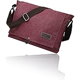 Cota's home Canvas Messenger Bag for Men, Fits 14 Inch Laptop & A4 Documents, Large Capacity Crossbody Shoulder Bag