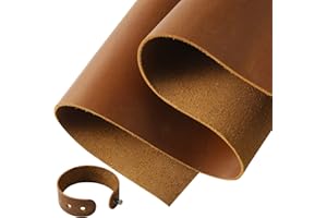 RingSun Bourbon Brown 12''X24'' Leather Sheets for Leather Crafts (2mm), Full Grain Leather Tooling Leather