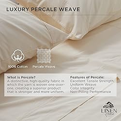 Linen Home 100% Cotton Percale Weave Fitted