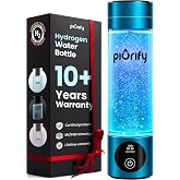 PIURIFY Hydrogen Water Bottle Generator | 6300+ PPB | USA Certified | 10+ Years Warranty | 10 OZ | SPE/PEM Tech | Portable | Nasal Cannula Included | Turquoise