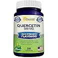 Quercetin 500mg Supplement - 200 Capsules - Quercetin Dihydrate to Support Cardiovascular Health - Max Strength Powder Comple