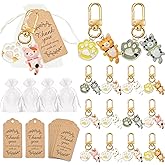 12 Pack Cat Party Favors, Cute Cat Hanging Keychain Decoration With Organza Bags Thank You Kraft Tags for Party Favors Classroom Prizes Cat Themed Birthday Party Gifts