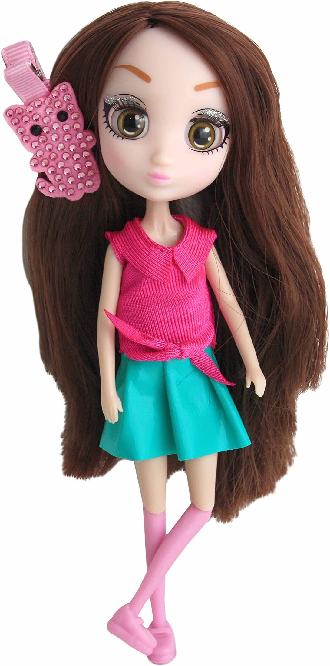 Shibajuku Girls Shiba-Cuties Collectible Mini Doll Figures With Sparkly Hair Accessory 15cm - Namika