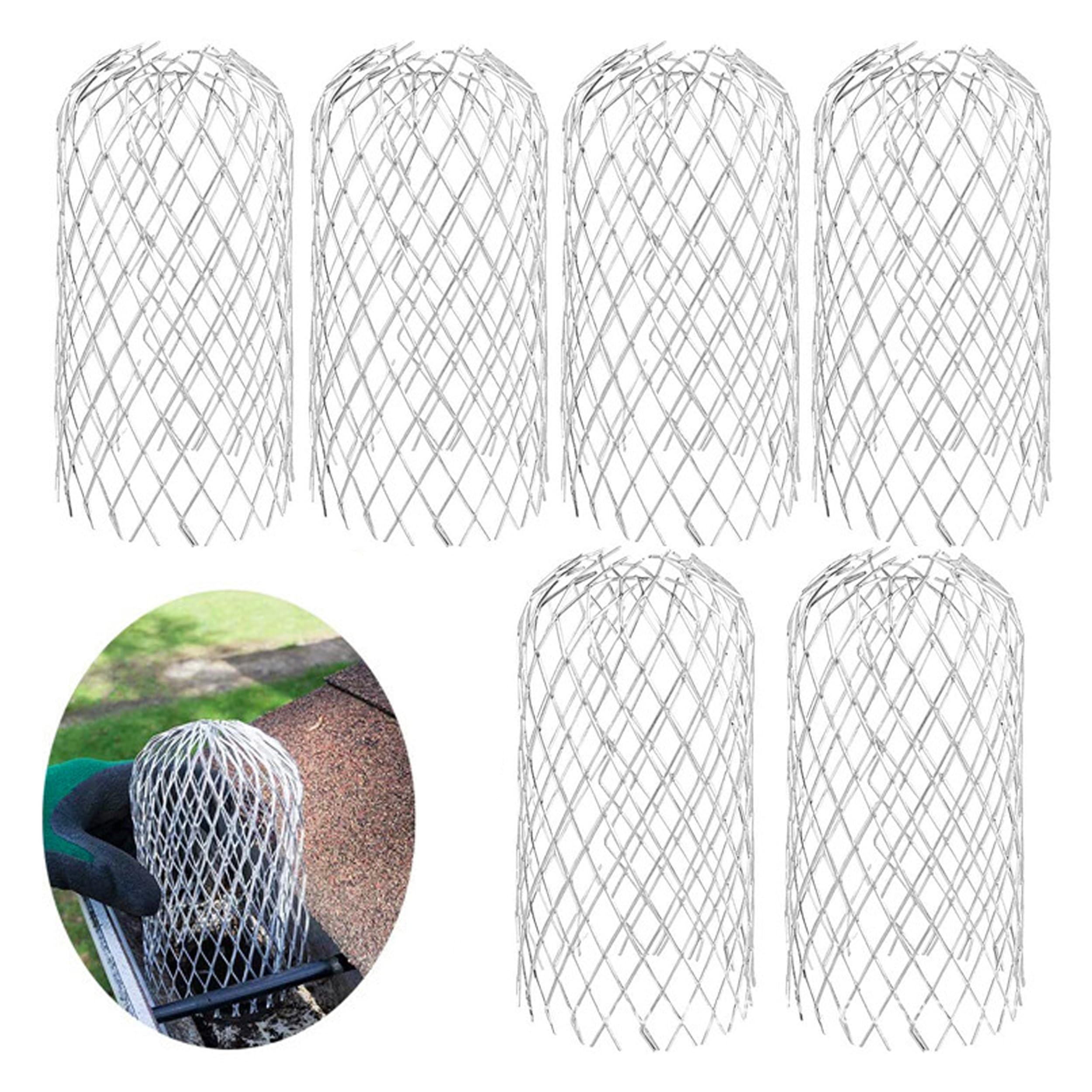 Gutter Guard, 6Pcs Gutter Screen Covers, Aluminum Gutter Downspout Guard Expandable Leaf Strainer Down Pipe Protectors Keeps Gutter Clear of blockages from Leaves Moss muck mud Balls