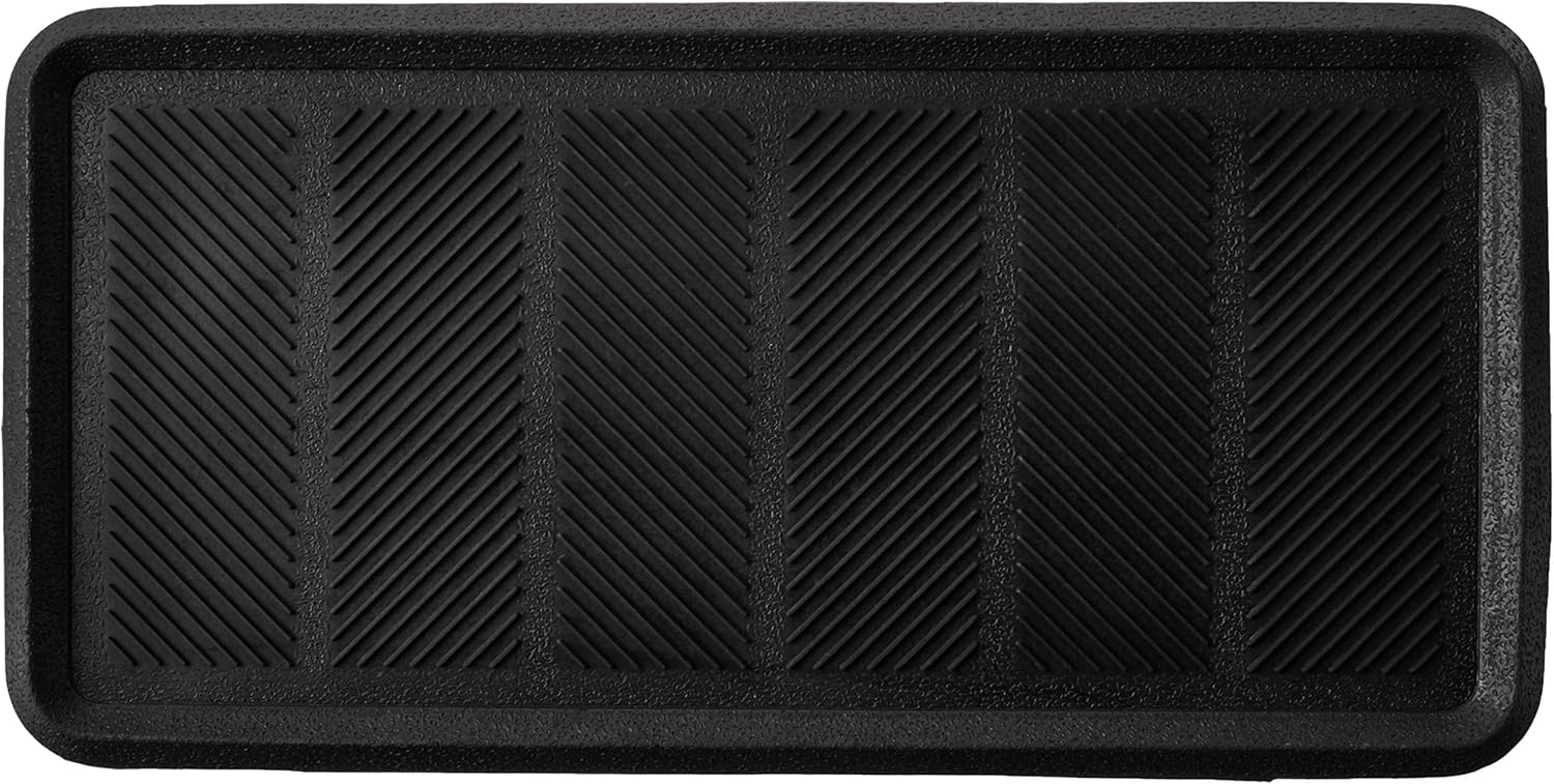 Kempf Rubber Boot Tray, 16 x 32 inch, Large, Heavy Duty, Multifunctional, Mat for Dog Bowls, Store Boots and Shoes