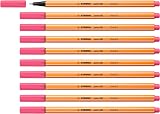 STABILO point 88 Fineliner Pack of 10 Light Pink 0.4mm Hexagonal Tip