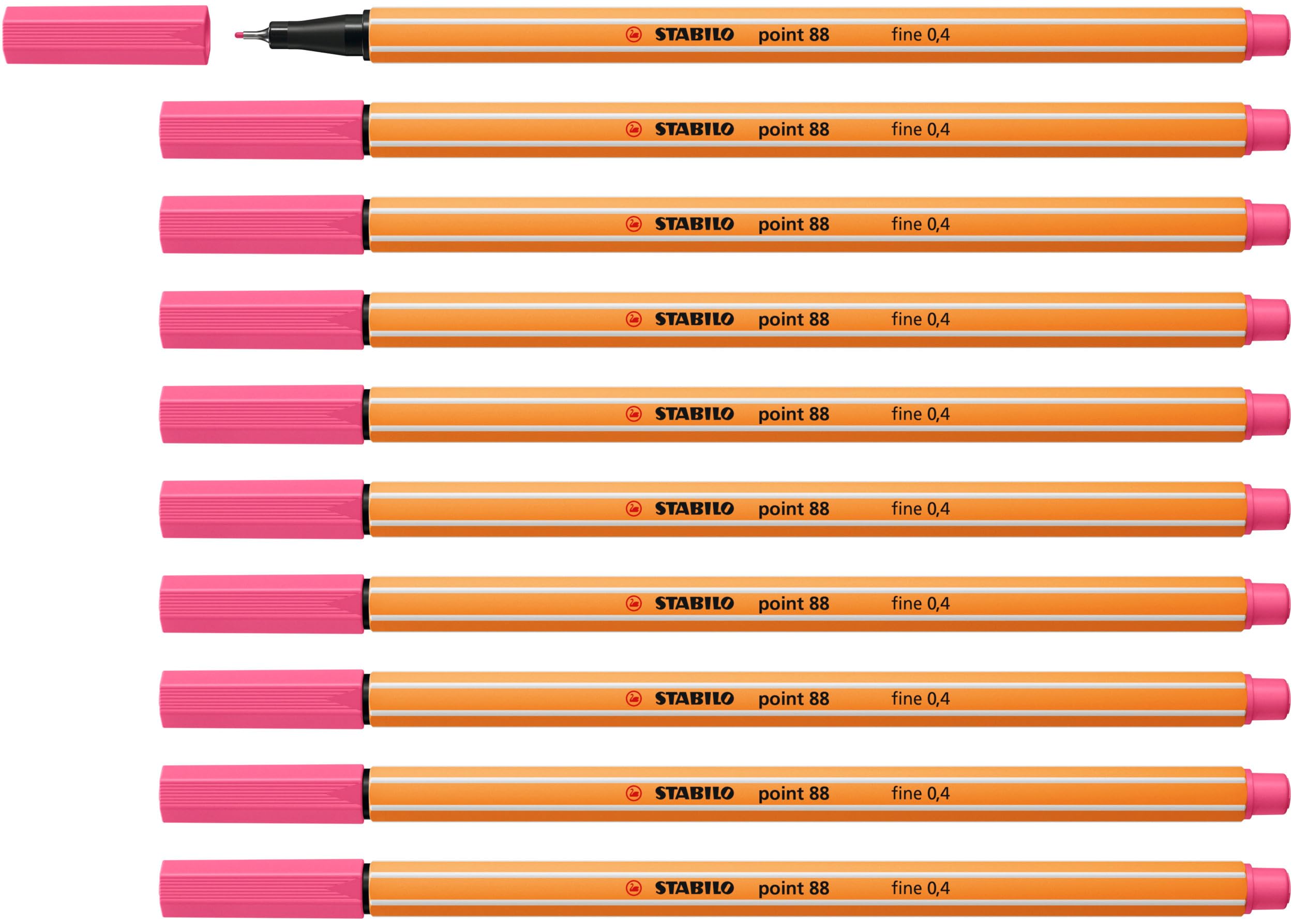 STABILO point 88 - Fineliner - Pack of 10 - Light Pink