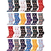 Eurzom 24 Pairs Funny Basketball Socks for Men Sports Cotton Casual Crew Socks 2026 Basketball Senior Night Gift for Team Players Fans Coaches