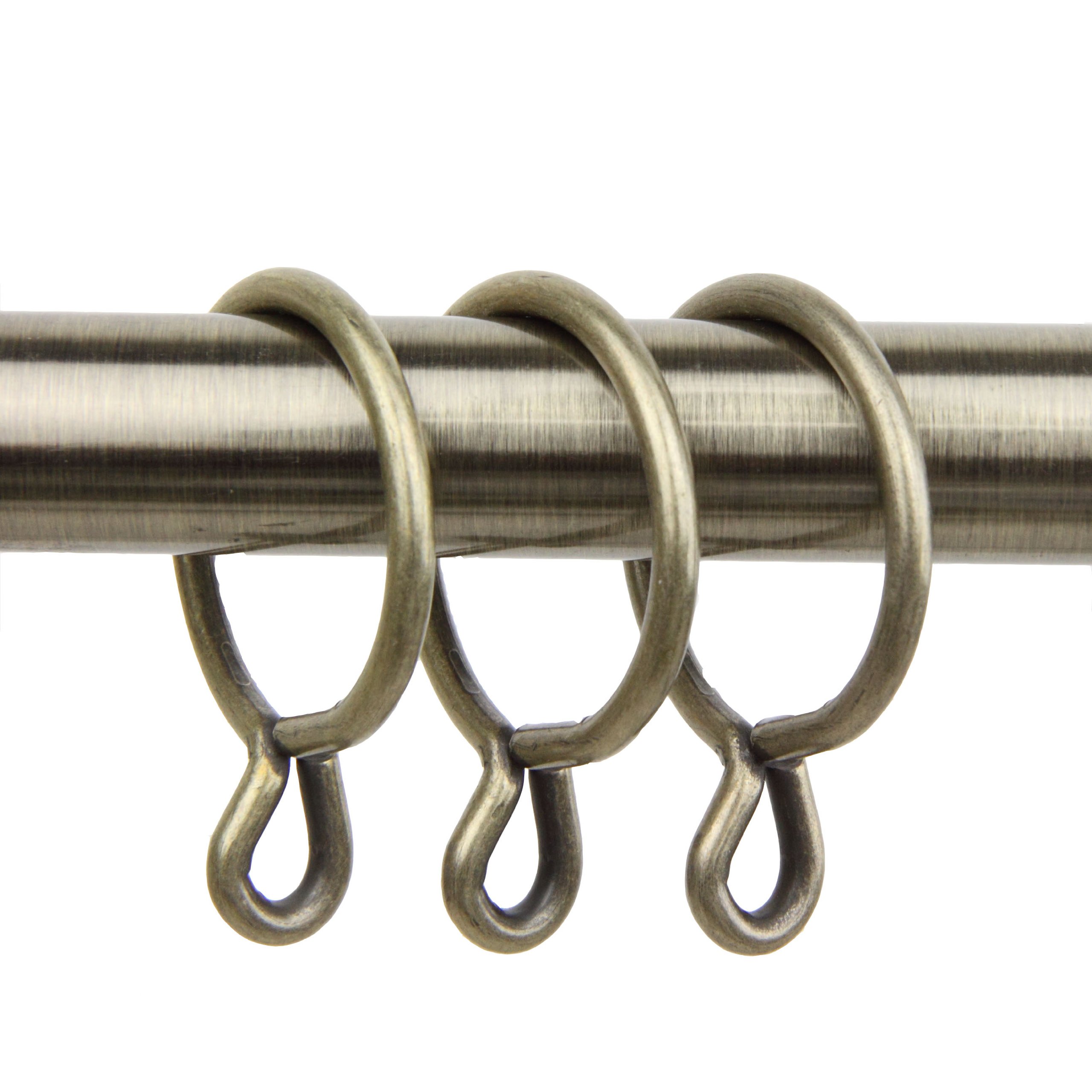 Rod Desyne 10 Count Eyelet Curtain Rings, 1-3/8-Inch, Antique Brass