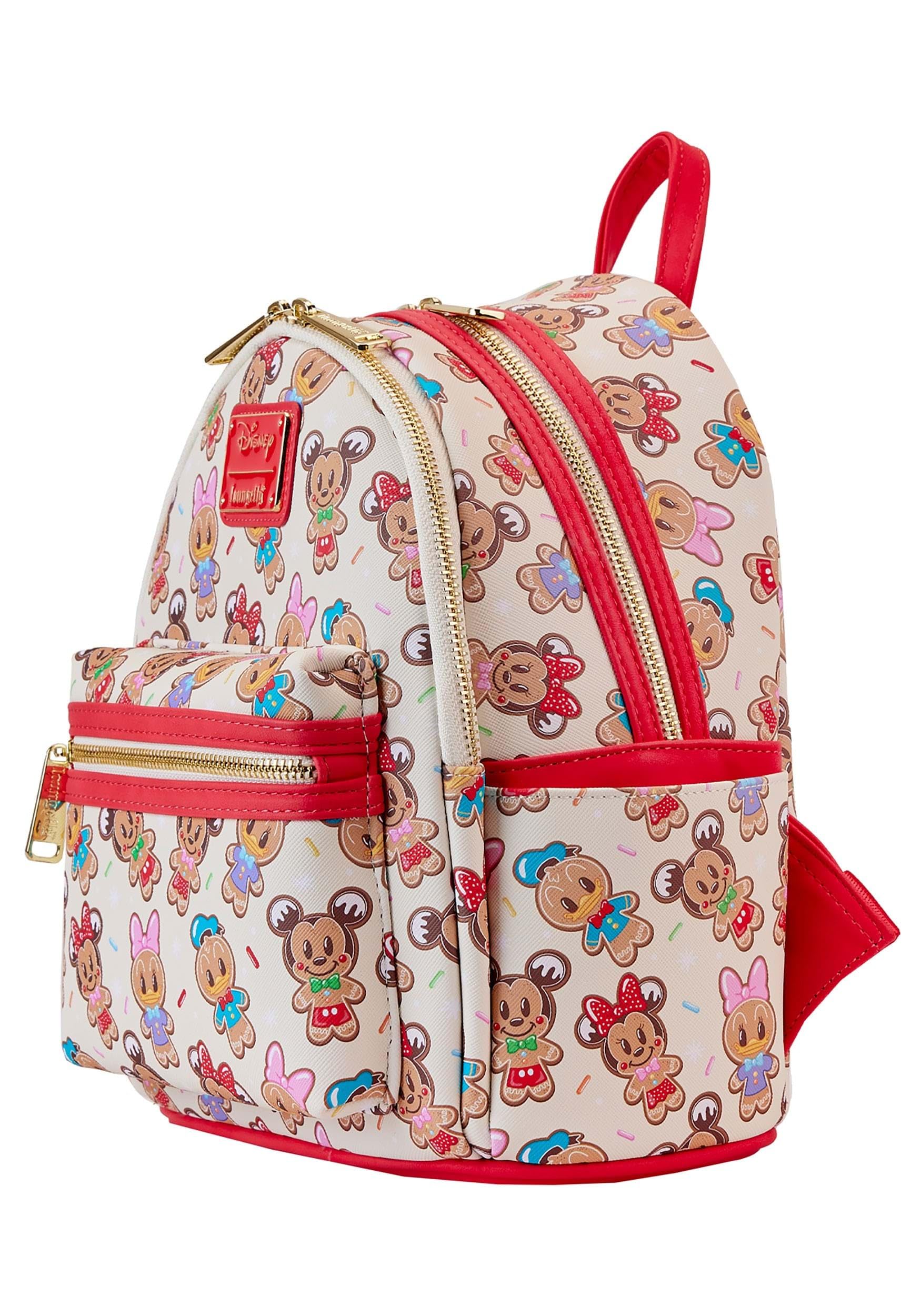 Loungefly Disney Mickey & Friends Gingerbread Cookie All-Over Print Mini Backpack With Ear Headband, Multi, Mini, Mini Backpack
