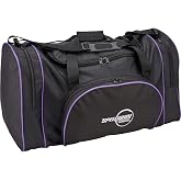 Black Racing Gear Duffle Bag, Store Helmet, Racing Suit &amp; Other Gear | Padded Shoulder Strap And Carry Handles, Multiple Zippered Pockets For Organization, Durable 600 Denier Nylon Construction