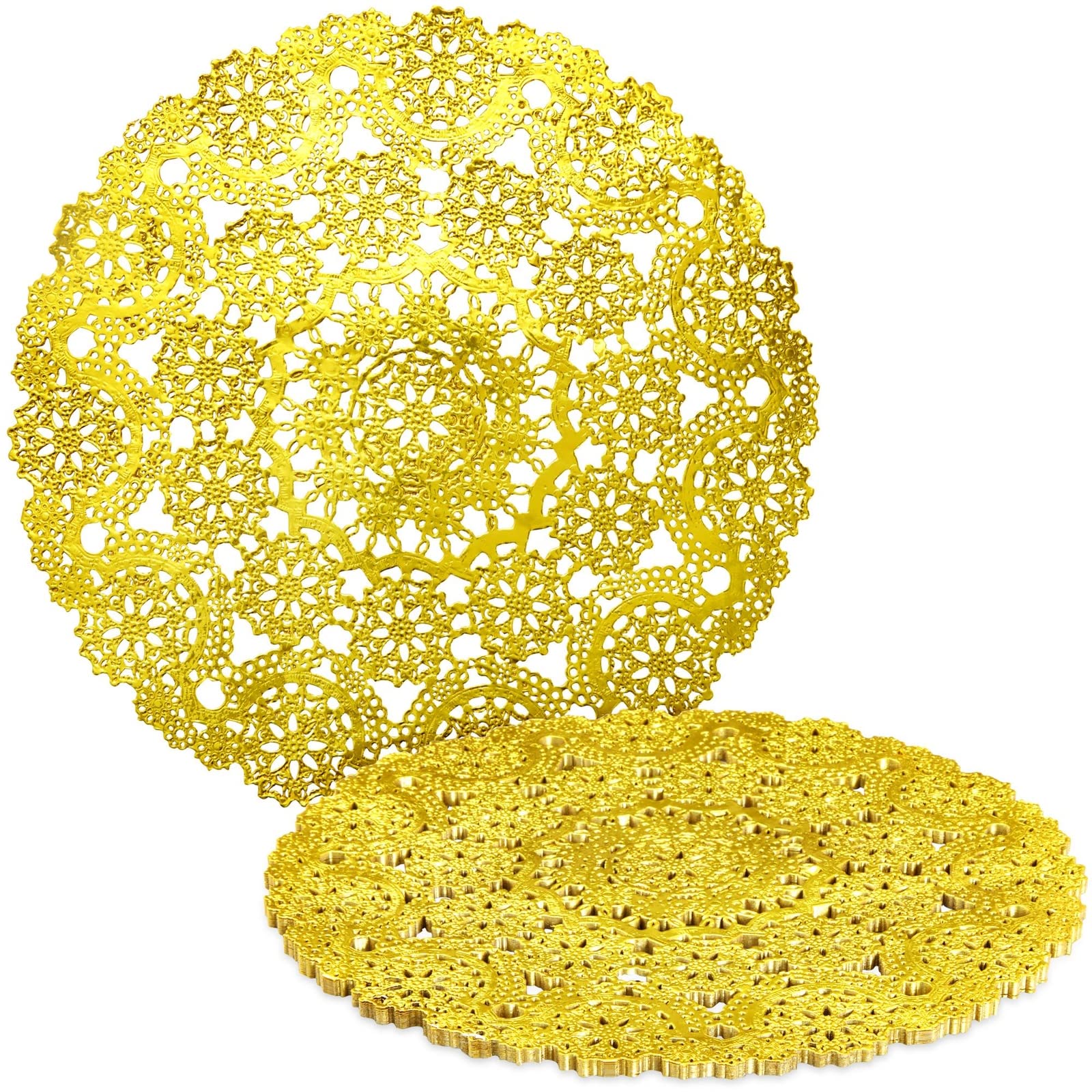 Photo 1 of Juvale Gold Placemats & Paper Doilies - 12" Round, 60 Pack, Medallion Style - Gold Doilies for Tables & Disposable Placemats - Party Table Decorations