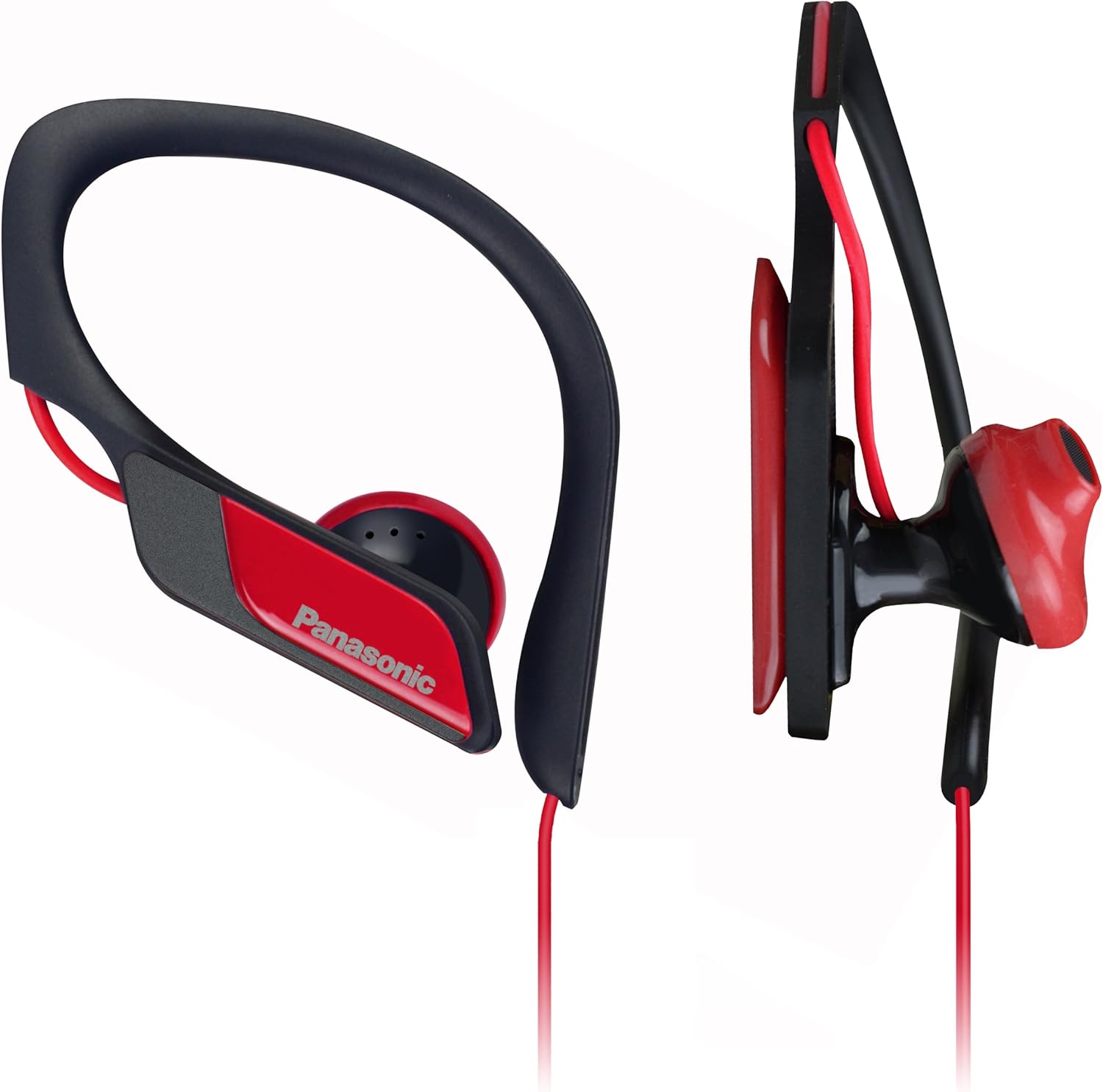 Panasonic RP-HS34E-R Water Resistant Sports Clip Earphones - Red - Image 3