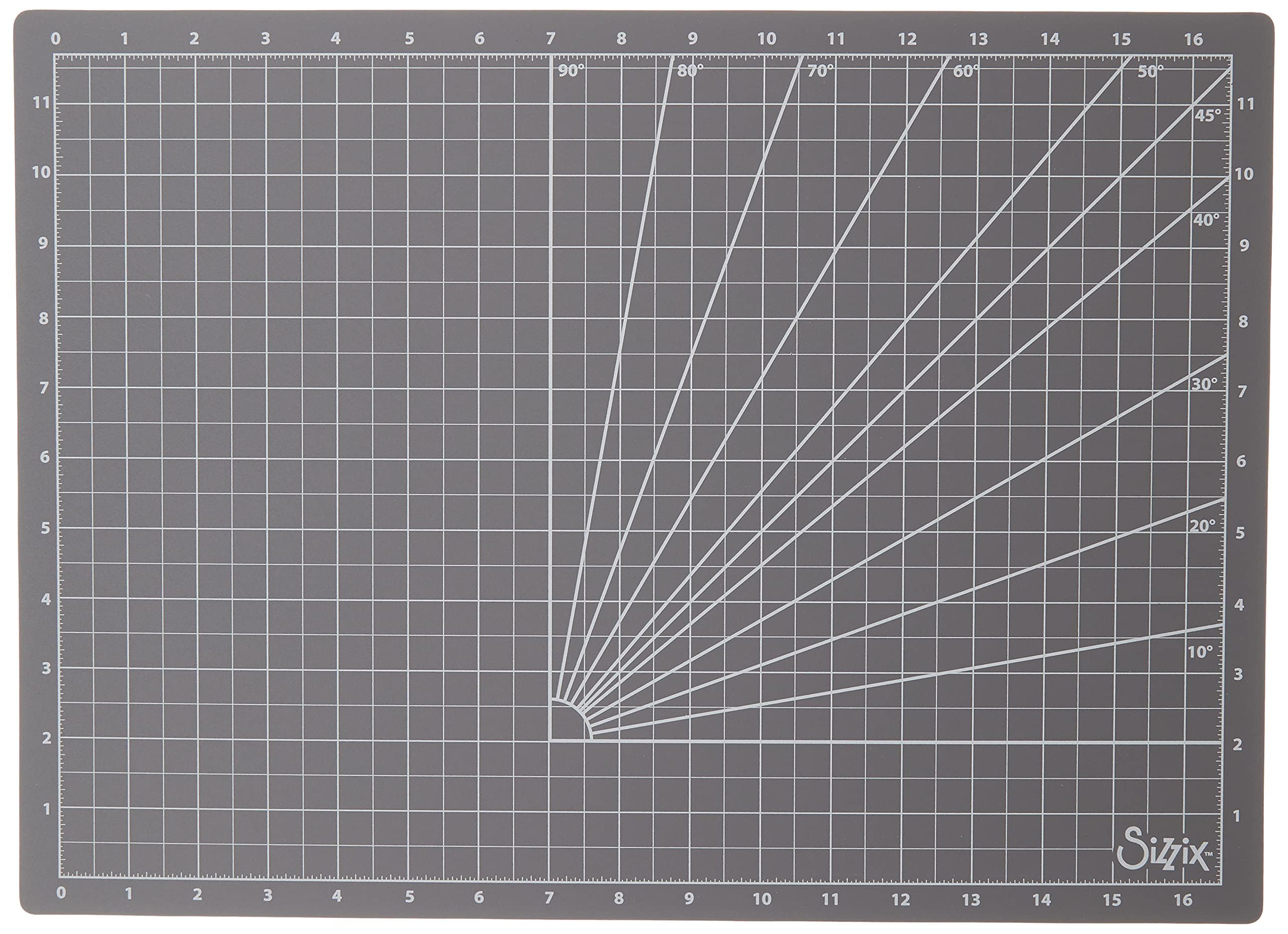 Sizzix Large Cutting Mat with Grid 663384 Self Healing Craft Mat for Scrapbooking & Cardmaking Grey One Size