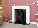 Adam Chester Fireplace Pure White Ripon Electric Stove Black 39 Inch view 2