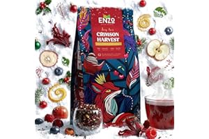 ENZO'S PRIVATE SELECTION ENZO Tea Master Reserve - Crimson Harvest Herbal Tea (4oz) Where Ancient Forest Meets Your Soul | Black Currant Apple Hibiscus Wild Berries Magic Sliced | 37 Cups
