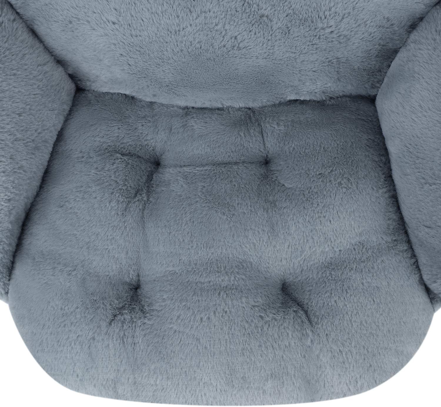 Qchomee Soft Plush Seat Cushion Pad Crown Shape Sofa Chair Cushion Back Waist Support Armchair Pads Mat Booster Cushion Thick One Seat Cushion for Home Office Car,Grey 55x40x40CM - Image 5