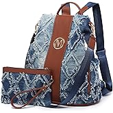 MKP Women Fashion Backpack Purse Jean Denim Handbag Anti-Theft Rucksack Travel College Shoulder Bag with Wristlet | Fashion, Purse, Handbag, Rucksack, Travel, College